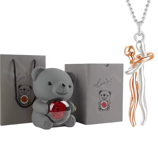 Unity Pendant Set with Bear and Rose